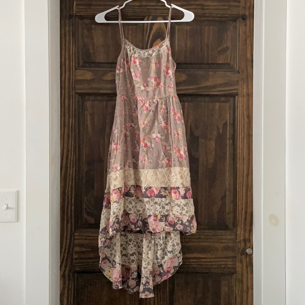 American Rag floral & lace high low dress